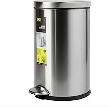 EKO Stainless Steel Pedal Trash Bin, 12 Liters, Silver EK 9219