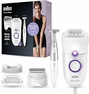 Braun Silk-épil 5 Power 5825 Epilator For Hair Removal With Shaver & Bikini Trimmer, 3 In 1, Non-Stop, Power, Corded Use - International Warranty