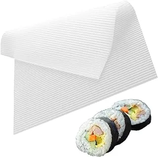 Silicone Sushi Maker Non-Adhesive Sushi Mat Reusable Sushi Roller Sushi Mat Silicone Sushi Tools Rice Ball Roll Mat Sushi Maker Starter for Nori Sheets Sushi Cake Roll (1)