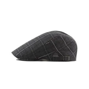 Fashion Mens Casual Flat Beret Cap Black