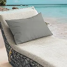 Home N Decor COR 2301 (9) Waterproof Outdoor Rectangle Throw Billow Cushion, 70 cm Length x 50 cm Width x 8 cm Height, Ash Grey