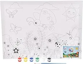 WKW High Quality Artist Printed Canvas With (6 Colors, Brush) 30 * 40cm For Kids And Students - White