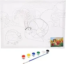 WKW High Quality Artist Printed Canvas With (6 Colors, Brush) 30 * 40cm For Kids And Students - White