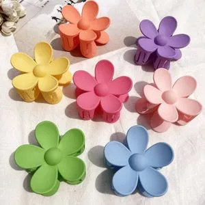 2 Multicolor Flower Hair Claws Women And Girls - 4 Cm