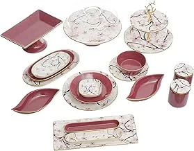 Oxford Sakura Dinner Set 41-Pieces, Multicolor