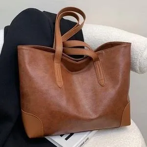 Fashion Ladies Hand Bag High Capacity Tote Bag Leather Shoulder Bag For Women Crossbody Bag Handbags Brown