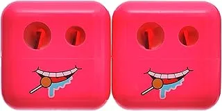 ADEL Emoji 2260000003 High Quality Sharpeners Pencile Double Hole Pack Of 2 Pcs For Office,School - Pink