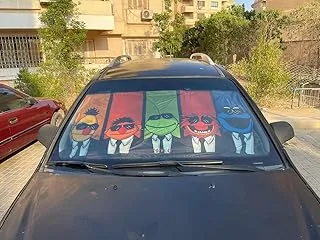 sesame street Printed Automotive Windshield Sun Shade Auto Sun Visor Heat Protection for Cars, Trucks & SUVs