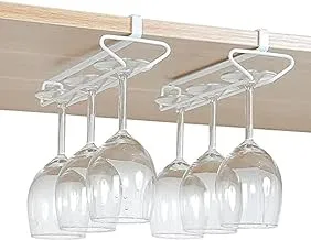 Wine Glasses Holder Under the Cabinet Wine Glass Holder Rack Hanging No Drilling for Home Bar Kitchen Bar Restaurant (2, multicolor)