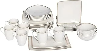 Lotus 1003052 Demla Porcelain Dinner Set 33-Pieces, White