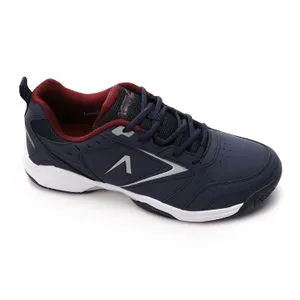 Activ Nubuck Lace Up Sneakers - Navy Blue & Wine Red