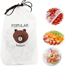 PANYI 100 Pcs of Fresh-keeping Bags, Elastic Plastic Food Storage Covers, Plastic Food Cling Film Bags for Fruit Preservation and Food Storage