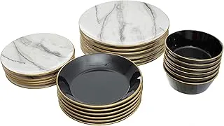 Oxford Akik Shiny Dinner Set 24-Pieces, Multicolor