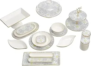 Oxford Rabel Dinner Set 41-Pieces, Multicolor