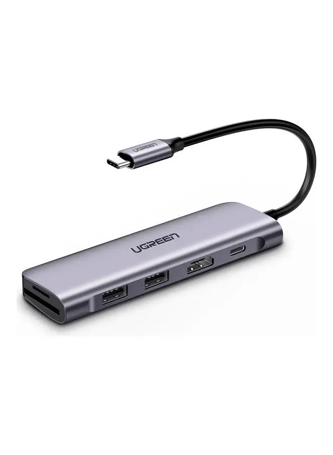 Ugreen 6-In-1 USB-C To 2-Ports USB Hub space grey