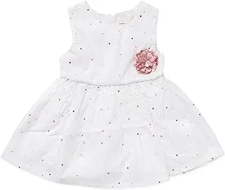 lovely land baby-girls white sleeveless dress with stars decorations Casual Dress