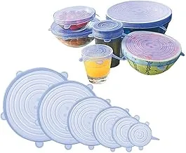 BYIZY Silicone Stretch lids, Reusable eco-Friendly Stretchy lids and Covers for Food and Bowl, Easy to use in Dishwasher, Microwave and Freezer Safe (1)