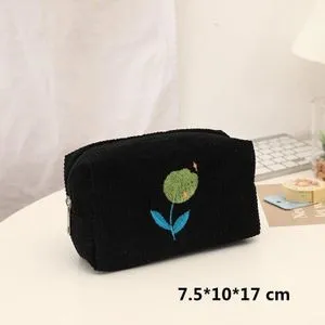 Cute Canvas Cosmetic Storage Bag Wallets Women Makeup Organizer Lipstick Handbags School Stationery Bag Pencil Phone Cases Pouch