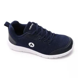 Air Walk Round Toecap Textile Sneakers - Navy Blue