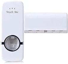 Creative Automatic Toothpaste Dispenser with Toothbrush Holder - White