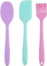 Qasem 3 in 1 Silicone Utensils Set, 3 Pieces - Multi Color