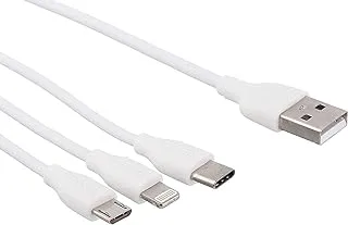 Proda PC-02th 3 in 1 Charging Cable, 1 m - White