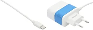 Recci RCT-12EC Wall Charger - White and Blue