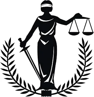 Solo e183 justice balance car sticker, 15 x 15 cm - black and white