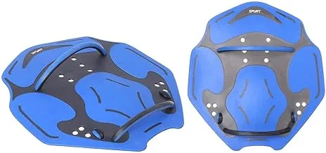 SPURT Large Adjustable Hand Paddles for Swimming Blue and Black