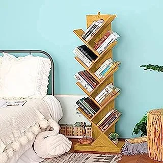 Home gallery Tree bookshelf 9-tier book rack beige natural wood