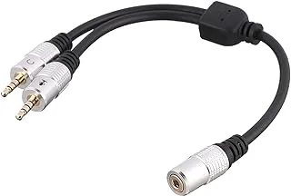 Keendex kx 1787 aux audio splitter cable earphone headphone adapter (1 female to 2 male 3.5mm (mic + speaker) - black-result.feed.gl_electronics-size