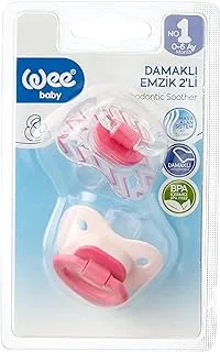 Wee Baby 165 Card Shaped Soother Set - 2 Pieces - Pink