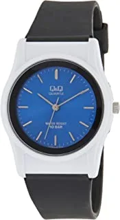 Q&Q Analog Mens Watch (blue Dial,Black Colored Strap)