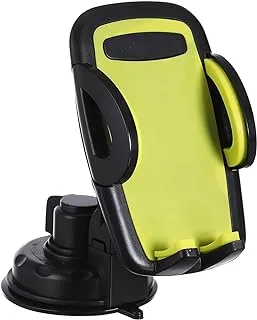 Car Phone Holder JS-036 2in1 for Dashboard/Windshield with 360° Rotation, Arms Height adjustable Stable fits all smartphones - Green