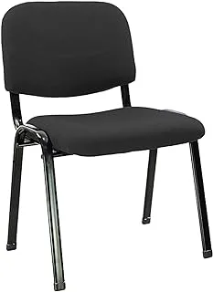 Office Centre ISO Visitor Chair with Fabric Padding, Black