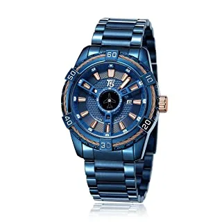 T5 H3616G-C Round Stainless Steel Analog Watch for Men -Navy