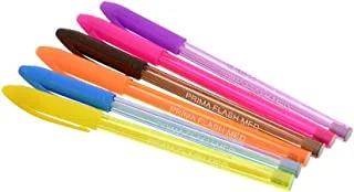 Prima flash ballpoint pen set of 6 assorted colors - multi color