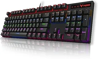 RAPOO VPRO V500 RGB WIRED GAMING KEYBOARD MECHANICAL BACKLIT ERGONOMIC DESIGN ARABIC/ENGLISH