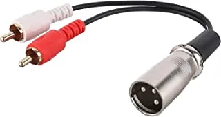 Keendex kx1810 xlr male to 2rca male stereo audio cable - 10 cm