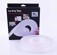 Ivy Reusable Washable Adhesive Silicone Multi-Functional Anti-Slip Double Sided Sticky Monkey Grip Tape- Clear, 3m