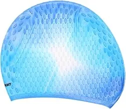 SPORT Silicone Swimming Cap for Girls in Zipper Bag Multi Color