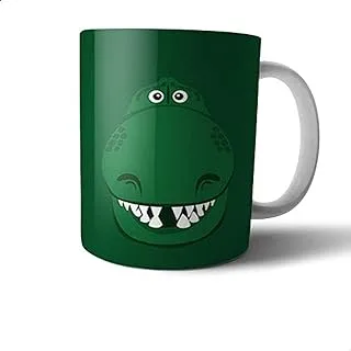 Ceramic Dinosaur Face Print Mug - Multi Color