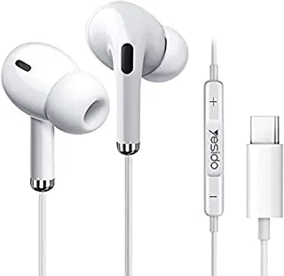 Yesido type-c connect earphoneyh-35 white, Wired Headphones Headset