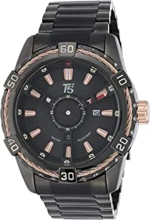 T5 H3616G-E Round Stainless Steel Analog Watch for Men -Black