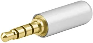 Keendex kx2270 Auxiliary trrs male stereo connector 1/8 jack (goldplated plug) - white