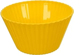 Image P62 Round Plastic Ribbed Bowl - Yellow