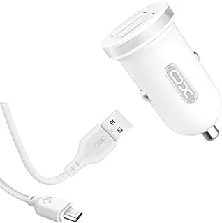 XO TZ08 Car Charger With Micro Cable - White