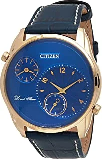 Citizen Watch Men, Quartz Movement, Analog Display, Blue LeatherStrap-AO3033-00L