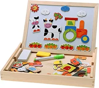 Generic Magnetic shapes box with whiteboard & blackboard chalkboard - package may vary