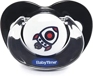 Baby Time Baby Accessories BT154 Silicone Ort Soother Candy With a cover N 3 Black space ship 1.0 Piece